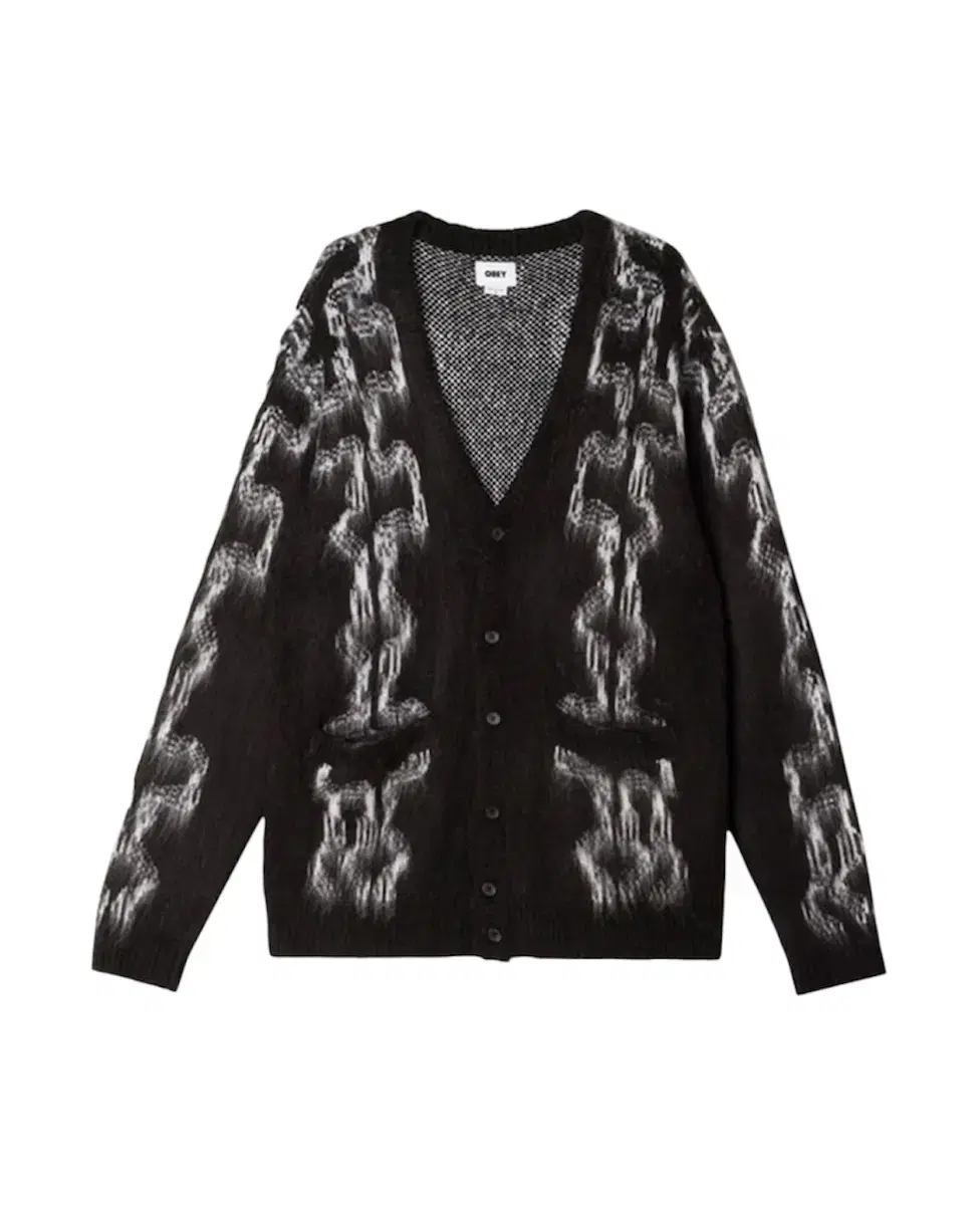 L)Obey Temple Mohair Cardigan Black