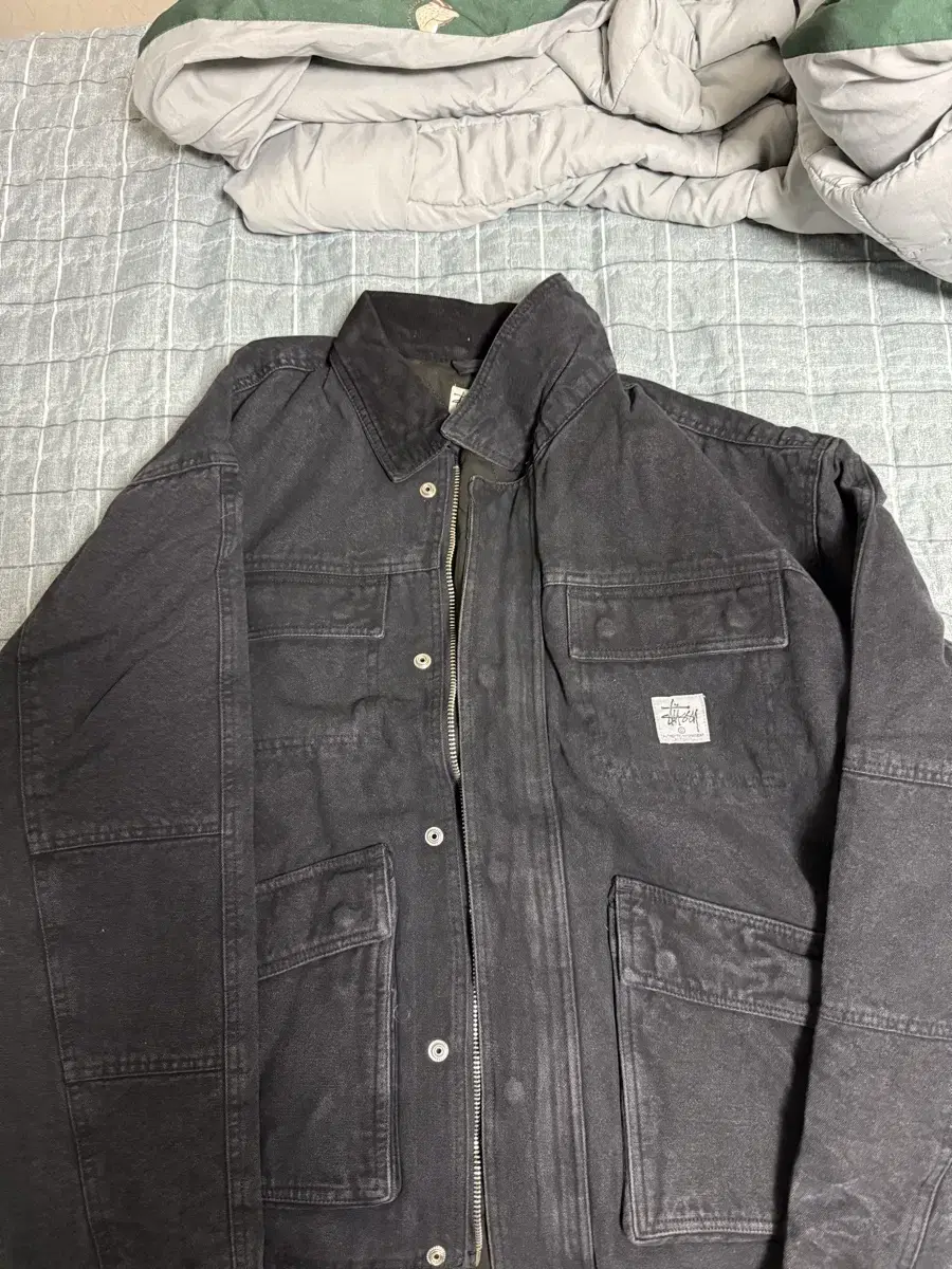 Stussy Washed Canvas Black Jacket XL sells New