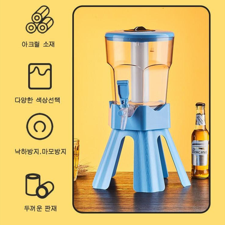 (무료배송)가정용 맥주 디스펜서 맥주 타워 3L, 레드