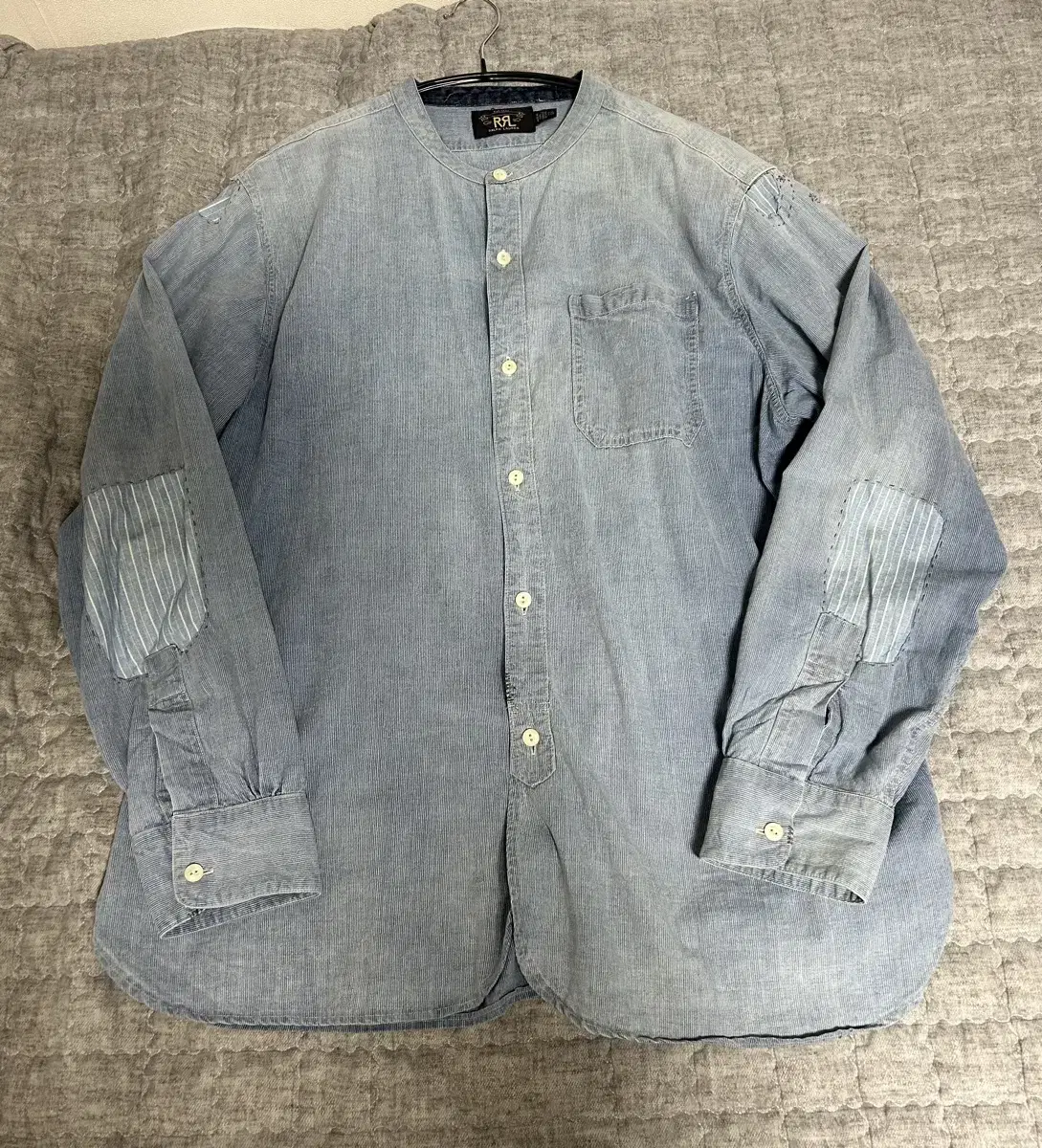 XXL) RRL Hickory Chinacara Repair Detail Shirt for sale.