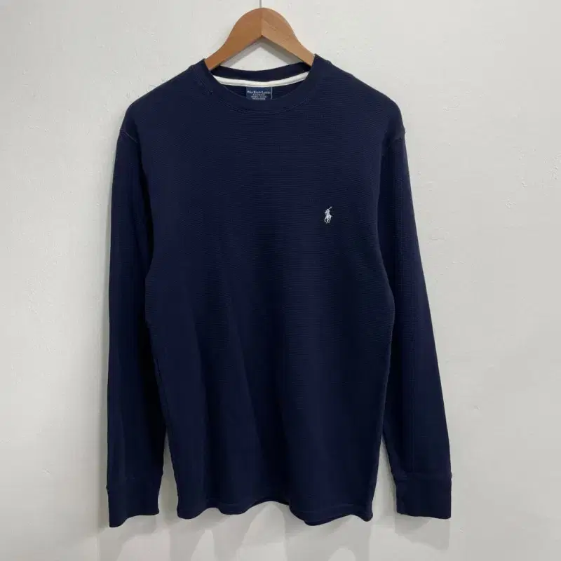 [M] Polo Waffle Long Sleeve Navy