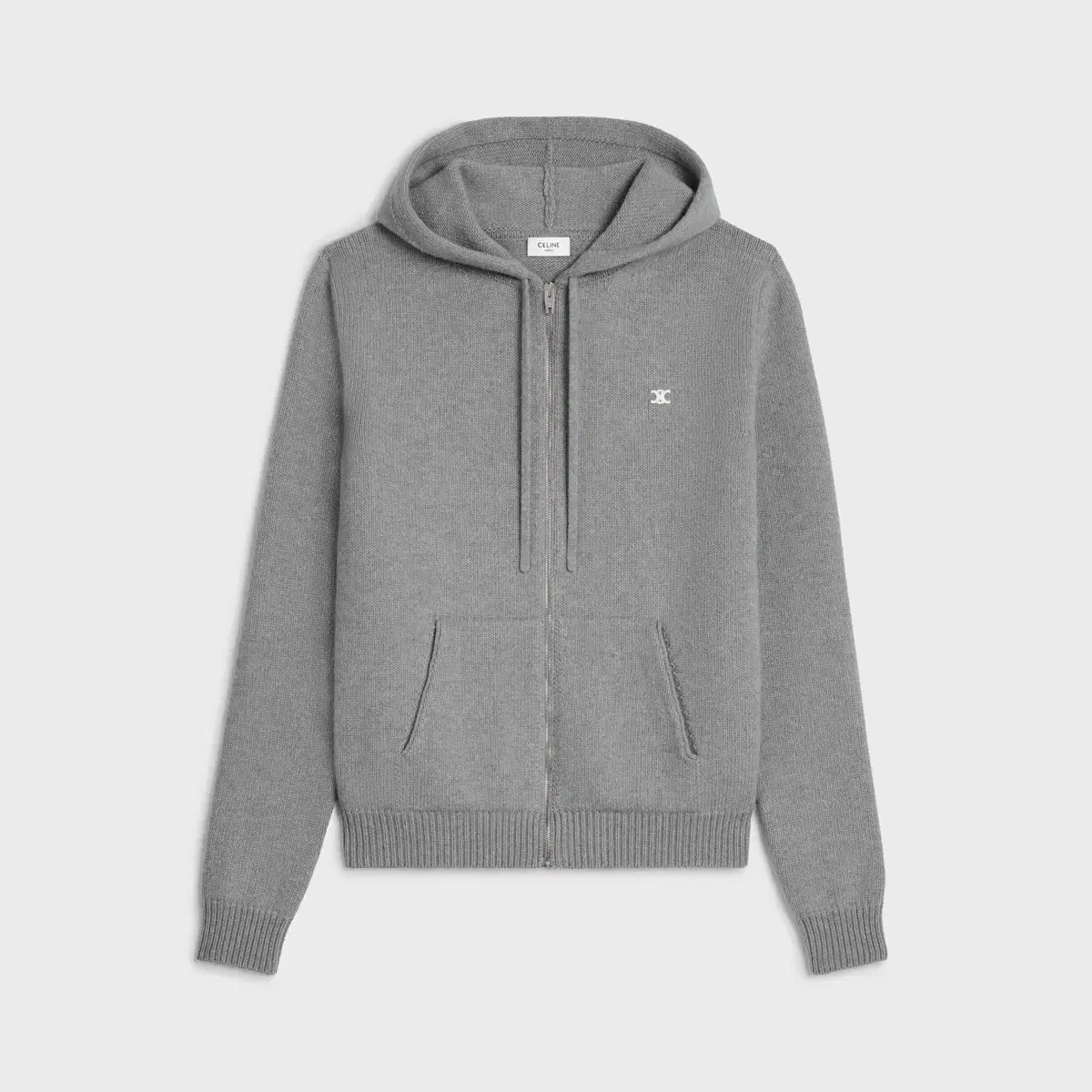 Seline wool and cashmere knit hooded zip-up in gray