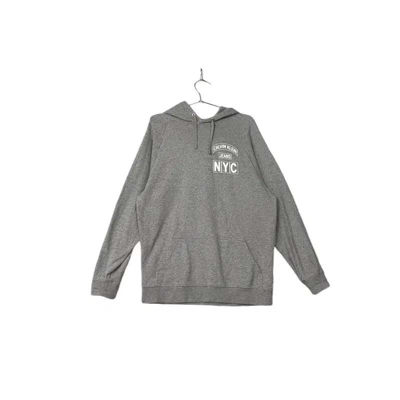 [Calvin Klein] NYC Logo Grey Hoodie M