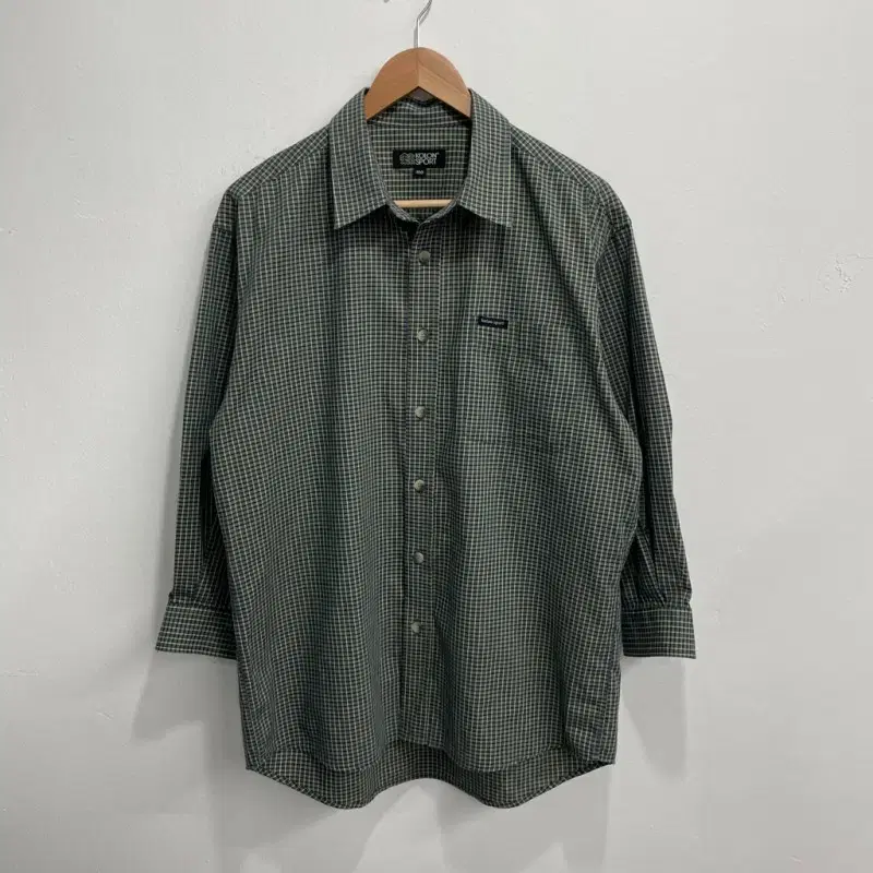 [100] KOLON Sports Check Shirt Green