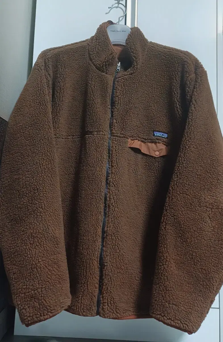 [XL-XXL] Patagonia Reversible Deep Pile Full Zip Snap Tee Brown