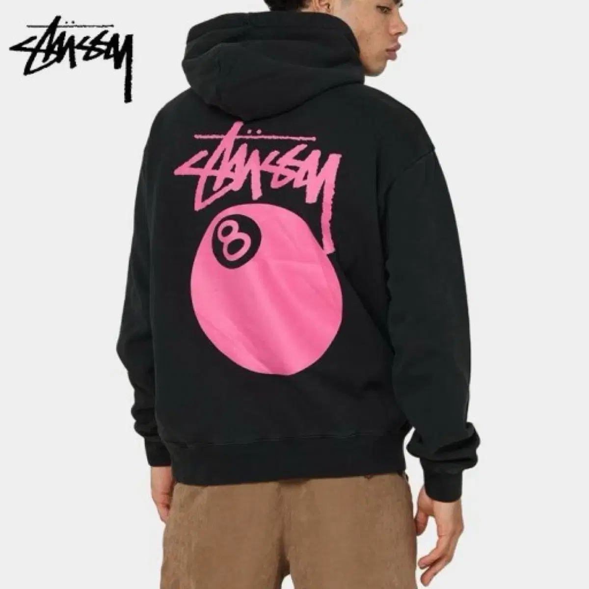 Stussy 8-Ball Eight-Ball Hoodie Black Pink