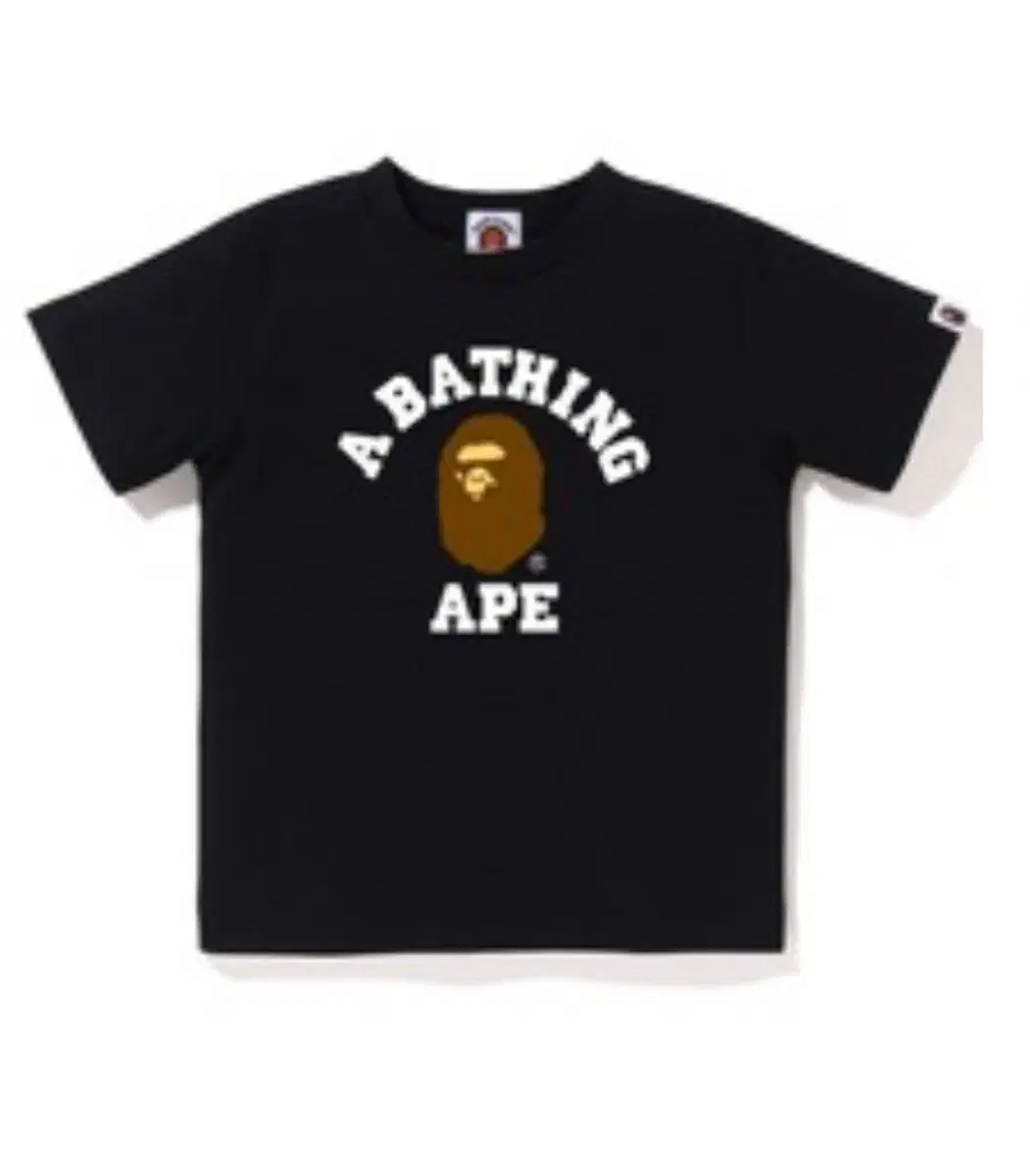 bape 베이프 컬리지 티셔츠 키즈 140 여성용 크롭 반팔티셔츠