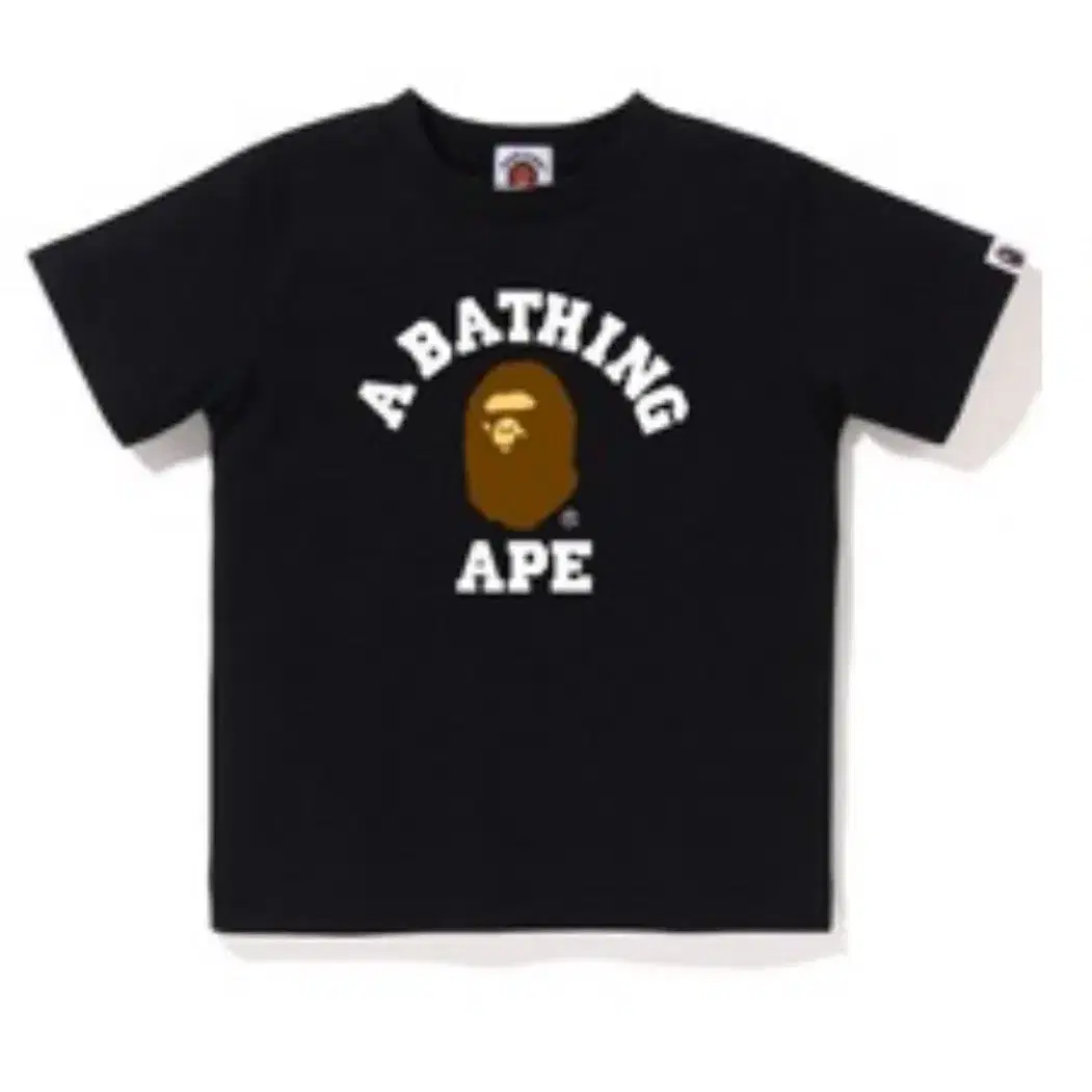 bape 베이프 컬리지 티셔츠 키즈 140 여성용 크롭 반팔티셔츠