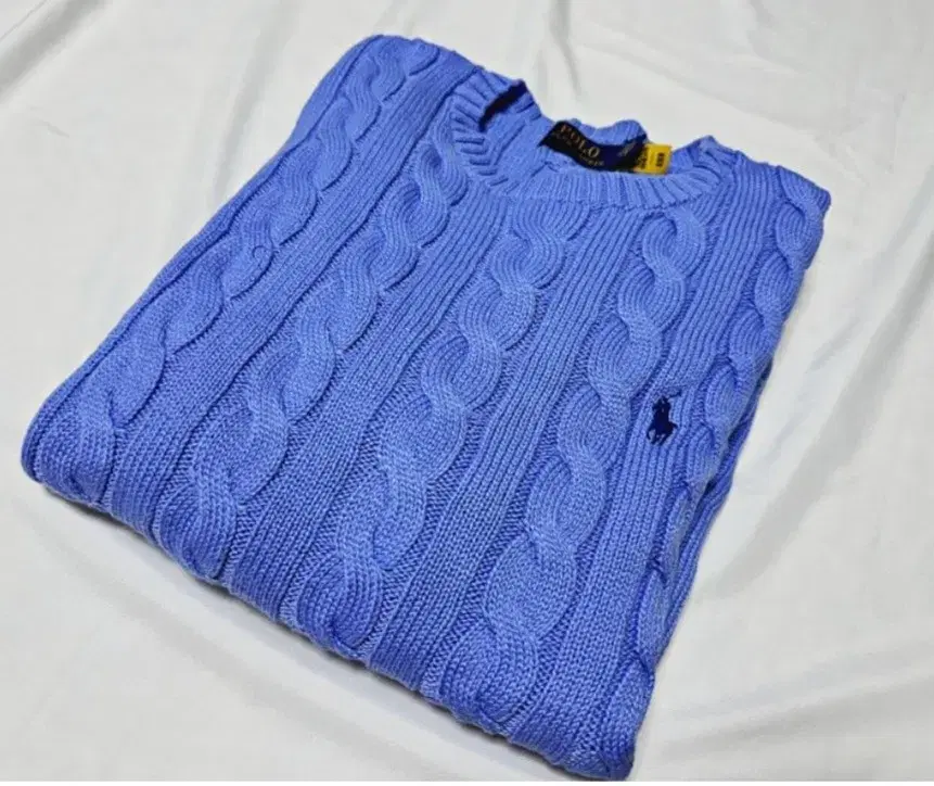 Polo Cable Knit SkyblueM Pretzel Knit