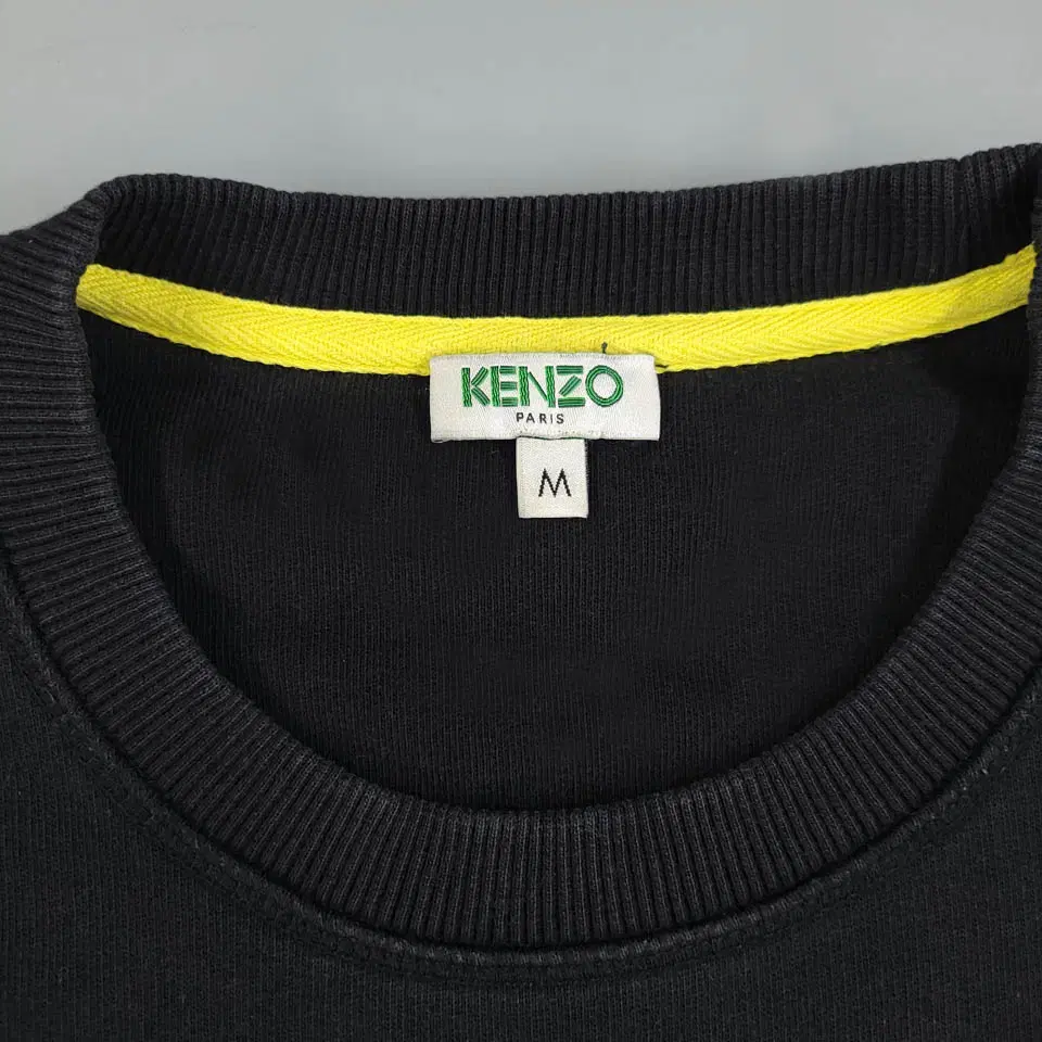 KENZO 겐조 피그먼트 블랙 멀티컬러 빅아이 눈 로고 자수 코튼100