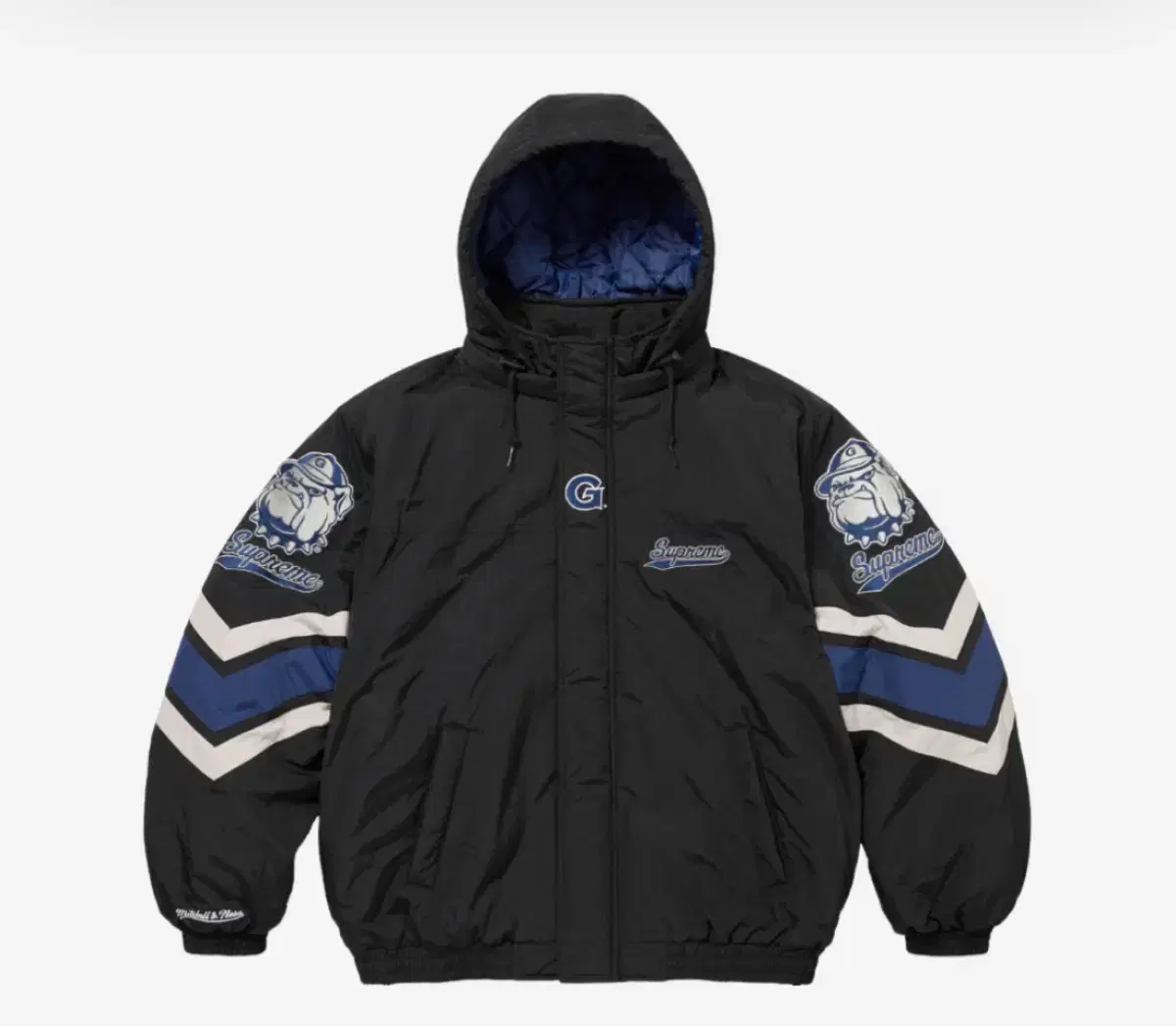 Supreme Mitchell & Ness NCAA Hooded Stadium Jacket Black - L