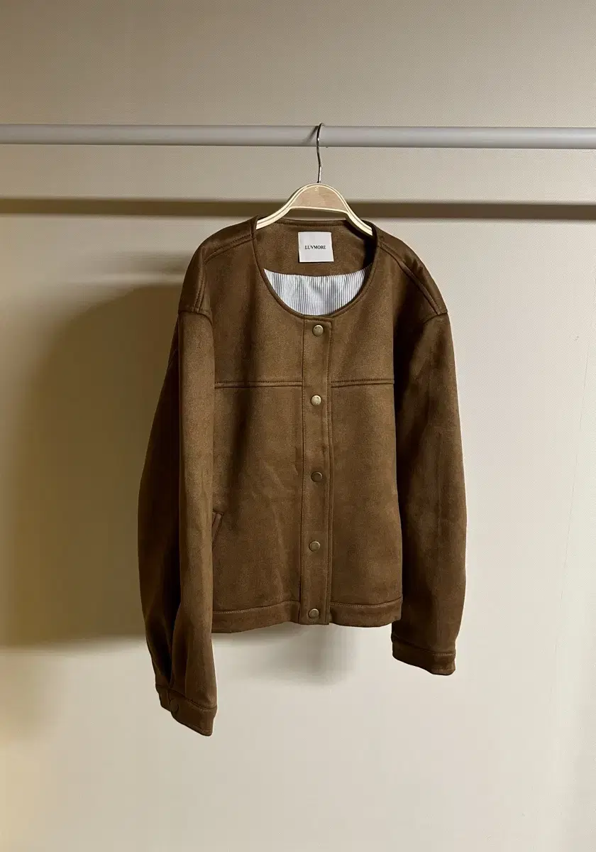 New Arrivals Last Han Sale, Suede Half Jacket Tax Camel Brown Freesize