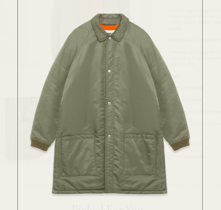 [YMC] MA-1 COAT