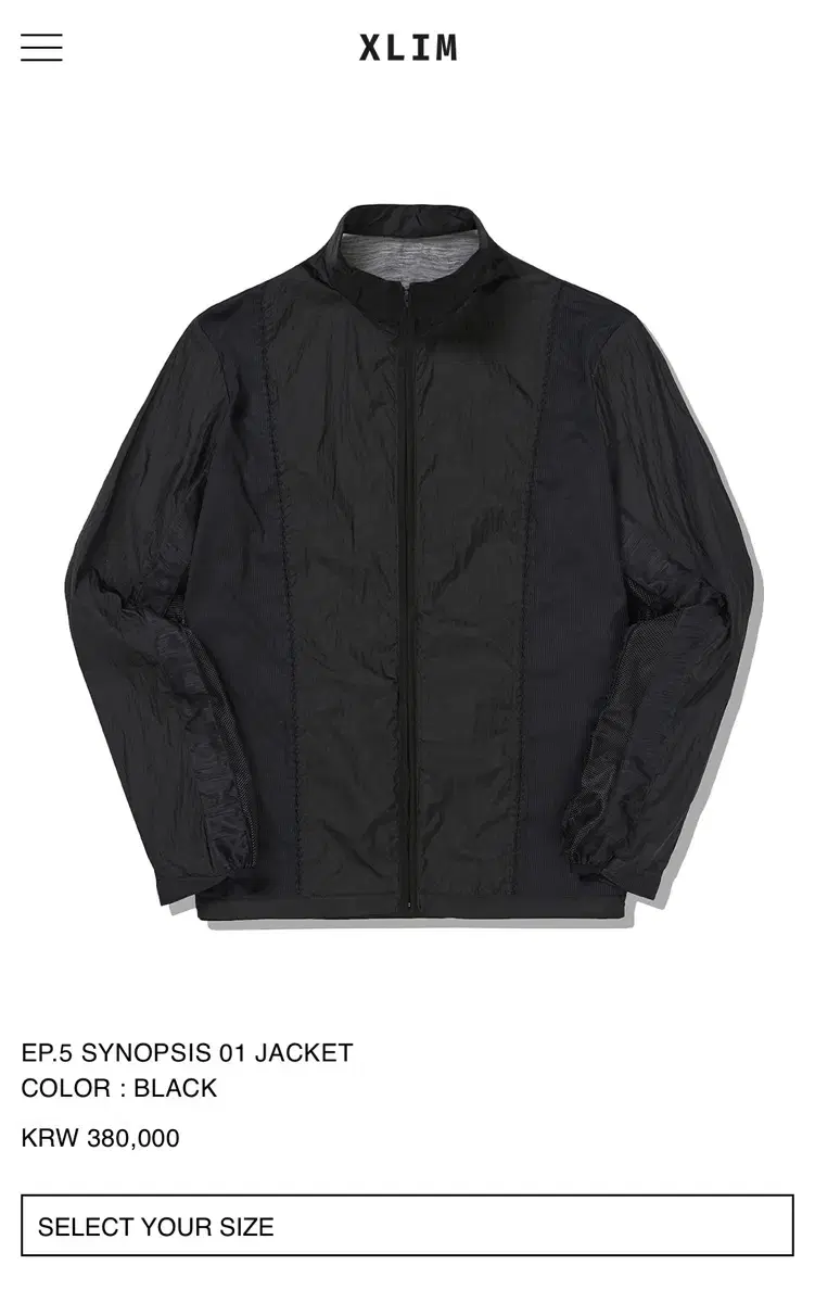 xlim xlite EP.5 SYNOPSIS 01 JACKET Black 3 sizes