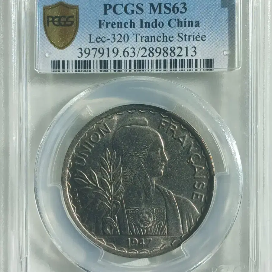 1947년 인도차이나 1피어스터 미사용 PCGS 63등급