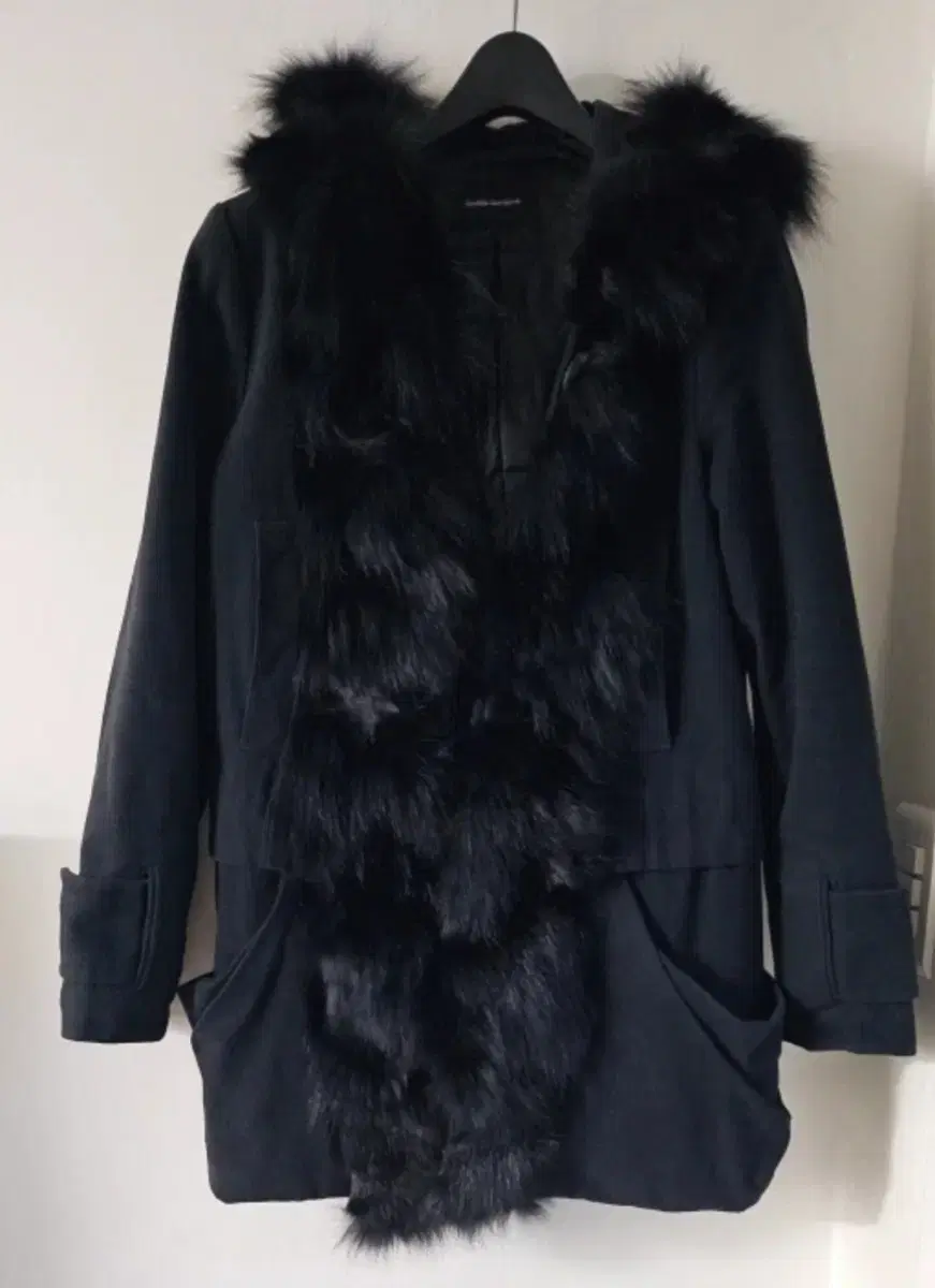 Codescombine 100% fox fur hooded momo span jumper