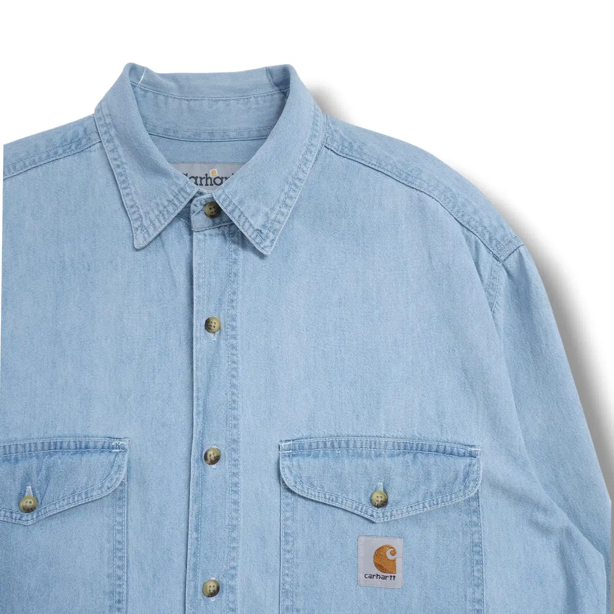 [M] Calhart Light Blue Two-Pocket Denim Long Sleeve Workshirt