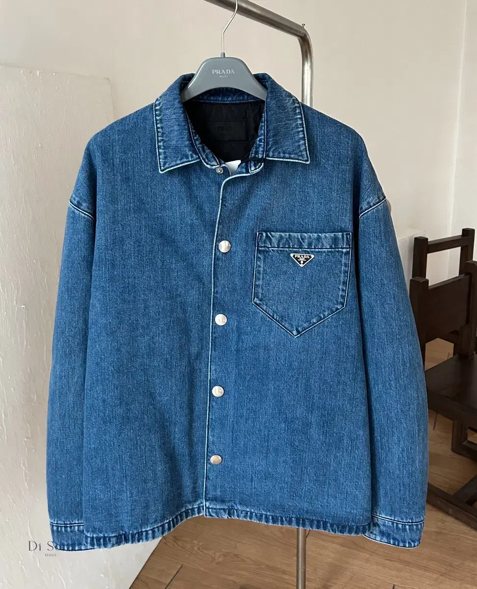 24FW Prada Denim Shirt Light bloo GEC071 15N1 F0V3N