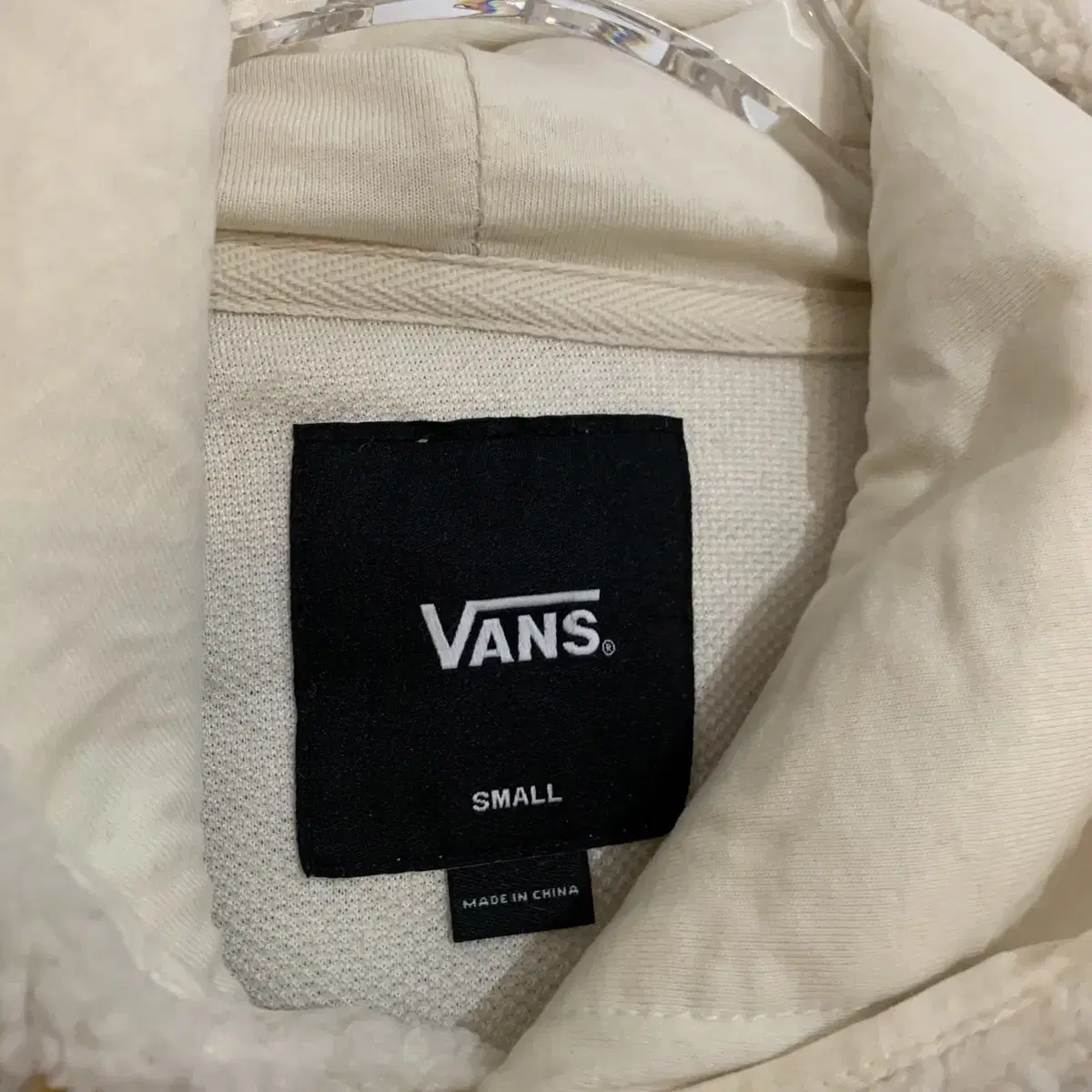 S VANS 반스 오버핏 뽀글이 후리스 후드티