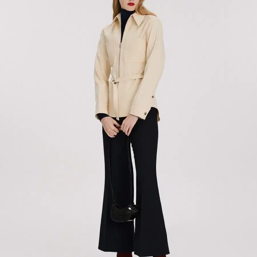 렉토 WOOL COTTON BELTED ZIP SHIRT JACKET