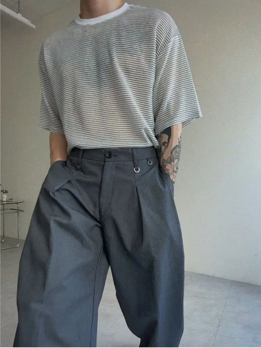 Wide Slacks Gray