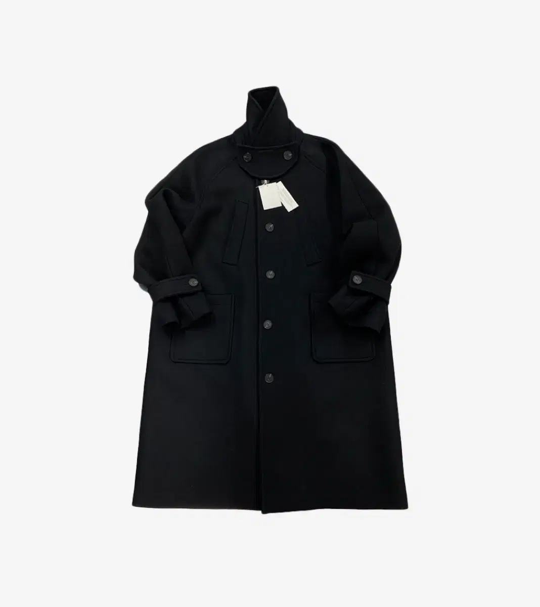 Undermyka Region.02 Balmacan Oversized Wool Coat Black