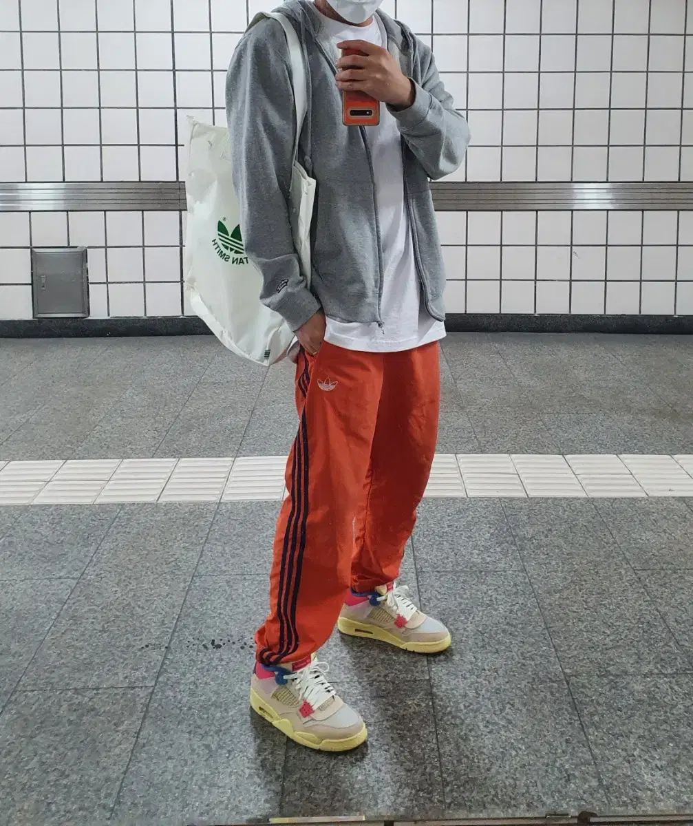 [M] Adidas Woven Tony Warm-Up Jogger Pants Orange