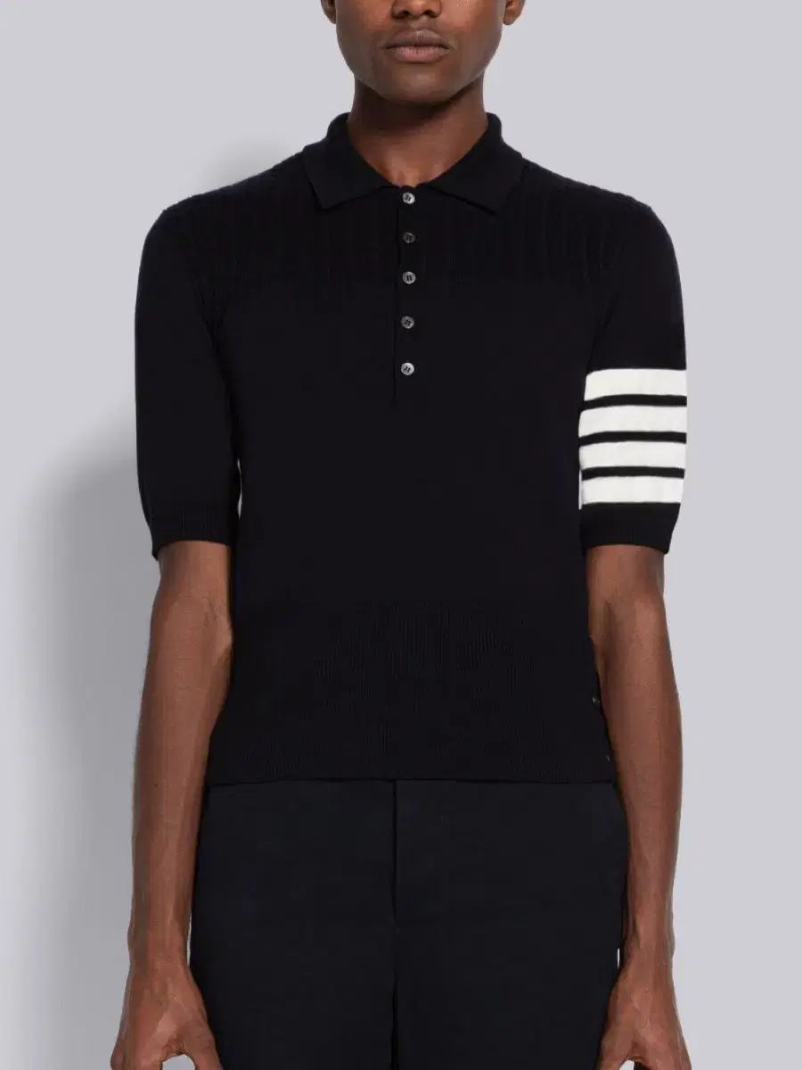 [Quick sale]Thom Browne jersey stitch 4-bar short sleeve polo knit short sleeve vahn.