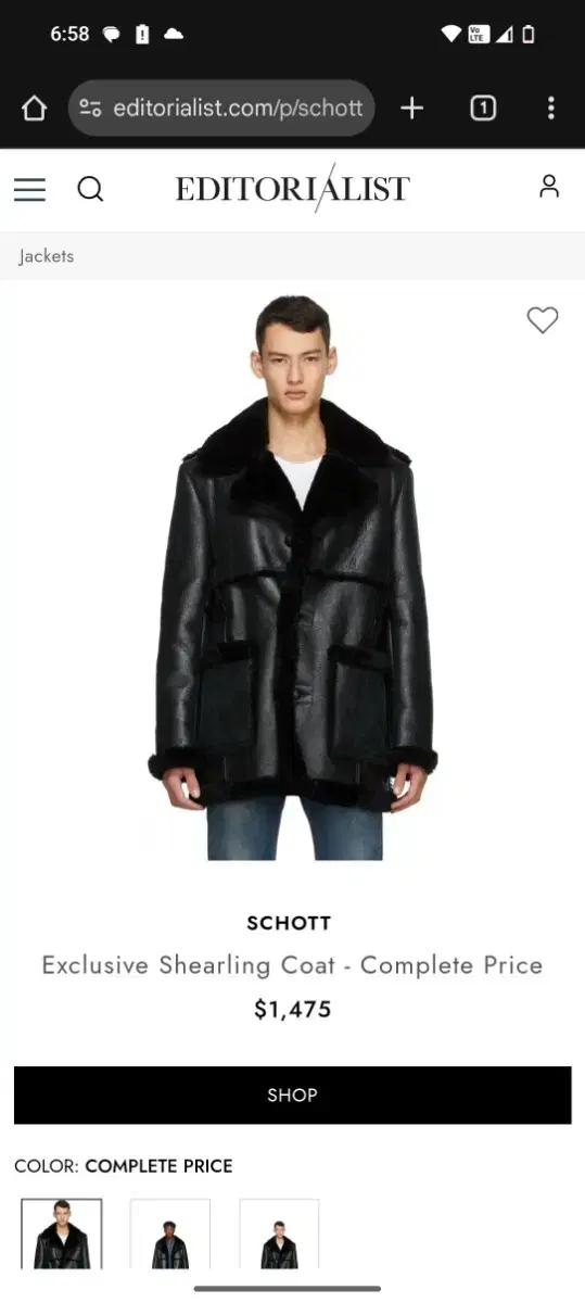 schott Tom Ford Shearling Mustang Coat US L