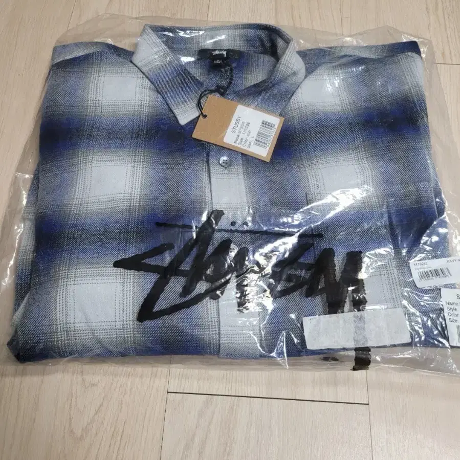 새상품 L 스투시 STUSSY 베이 플레이드셔츠