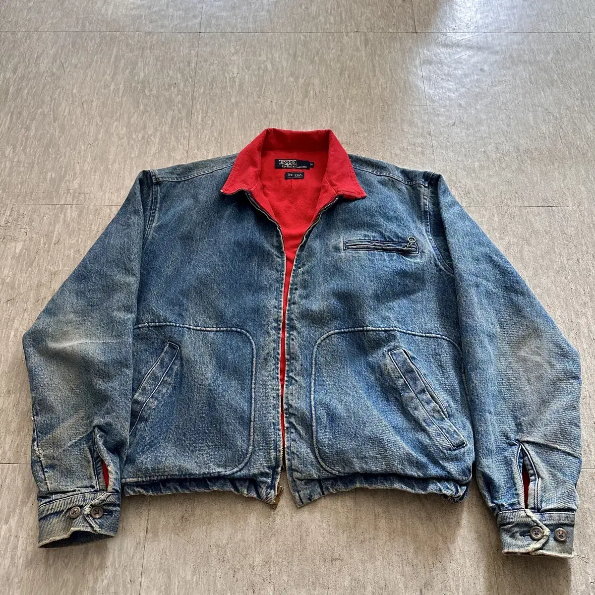 80s Polo Wool Lined Denim Jacket D-Pocket RRL Tracker