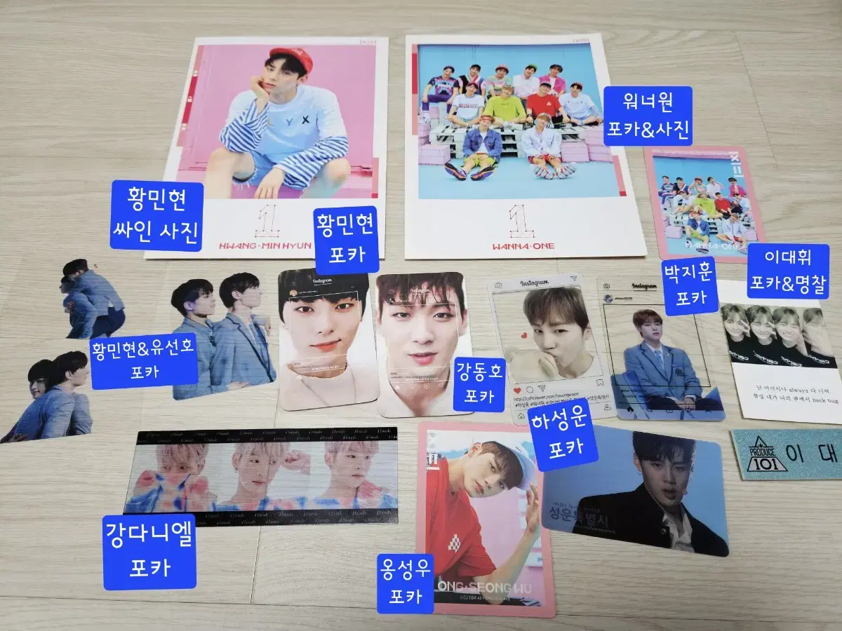 (Bulk)Wanna One Produce 101 Season 2 Photocard, Sign Poca, Name tag