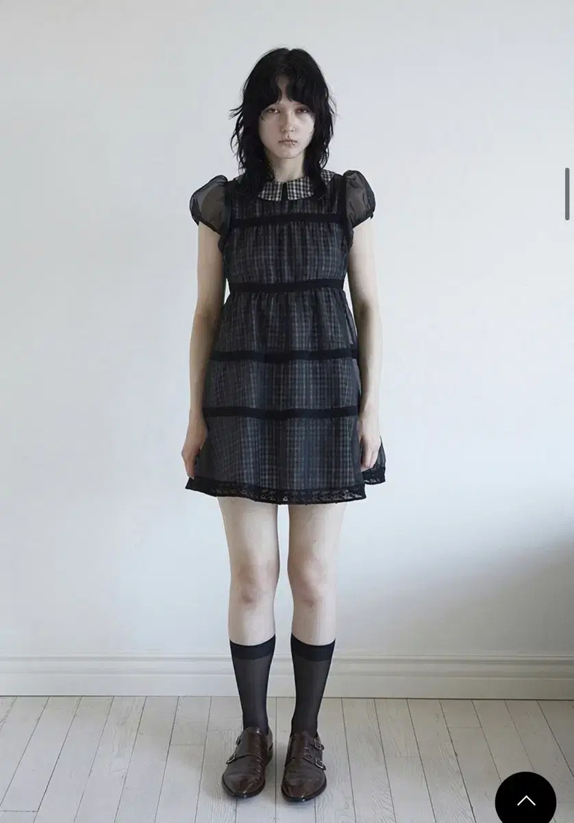 데어드 BABYDOLL DRESS IN BLACK CHECK