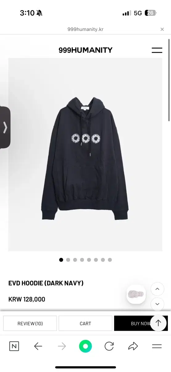 999Humanity Hoodie Dark Navy L