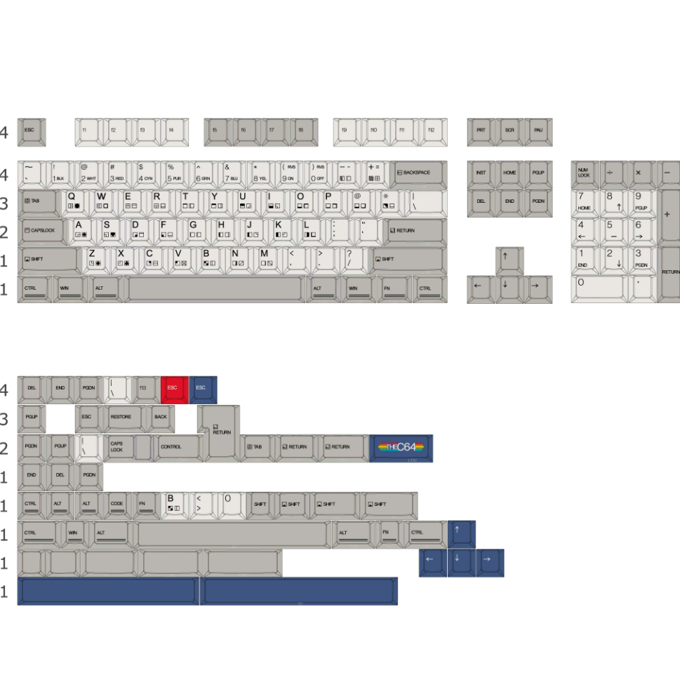 일당오 체리프로파일 pbt 레트로 키캡 C64RE