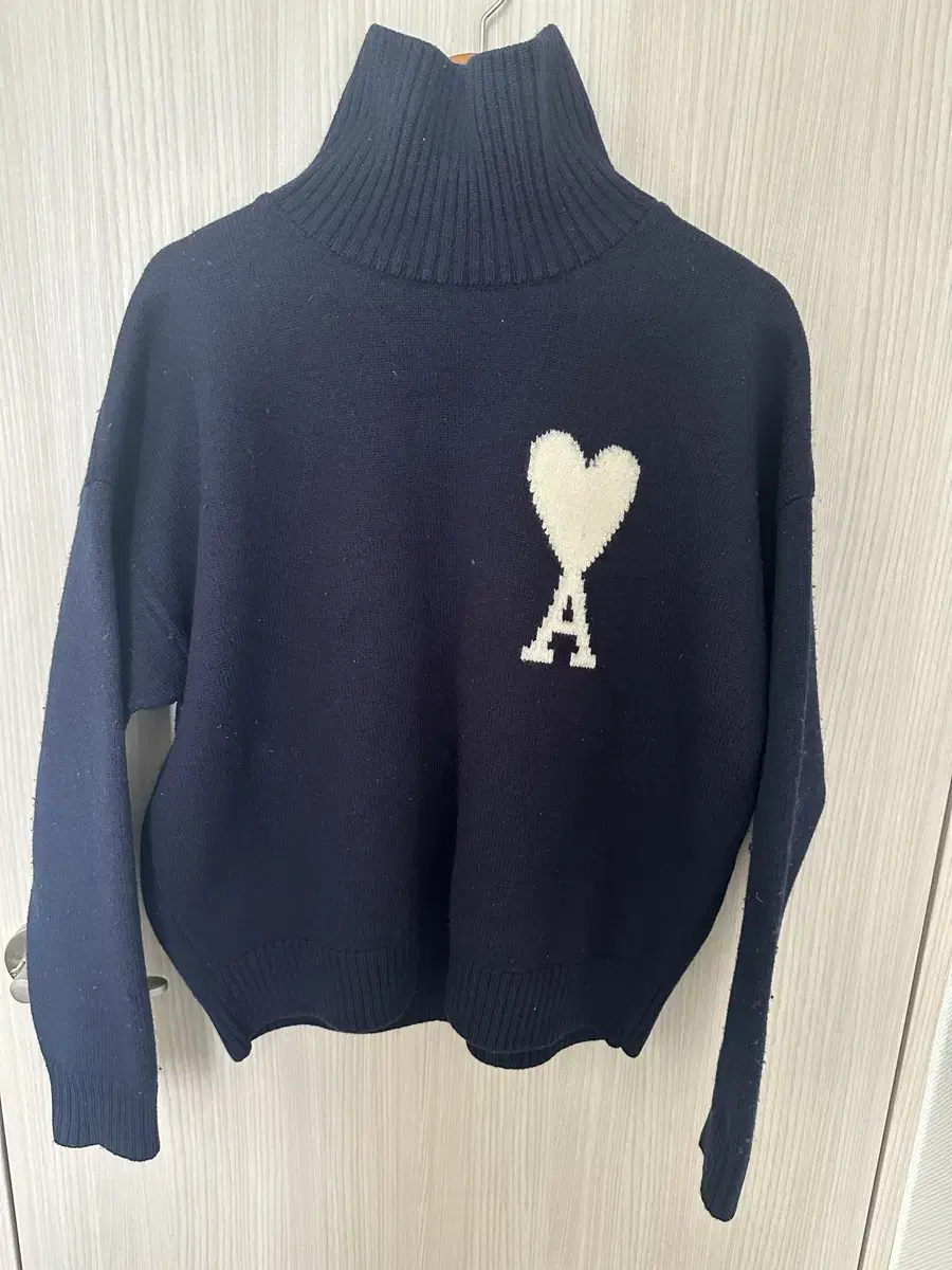 Ami Intarsia Big Logo Turtleneck