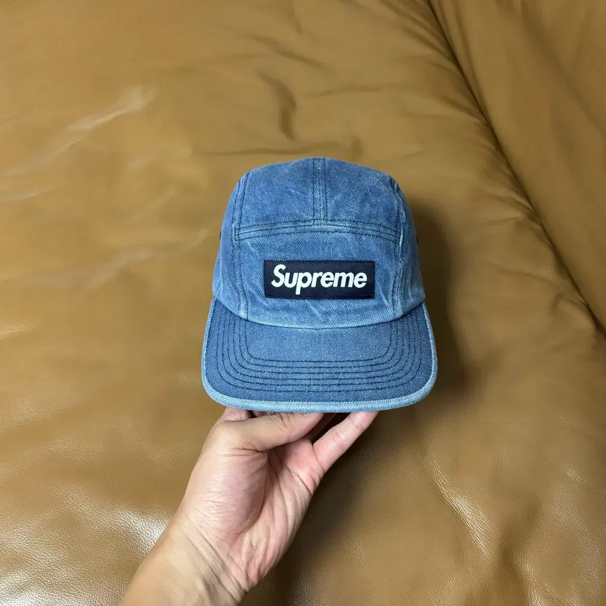 Supreme 슈프림 데님 캠프캡 모자 (Washed Denim)