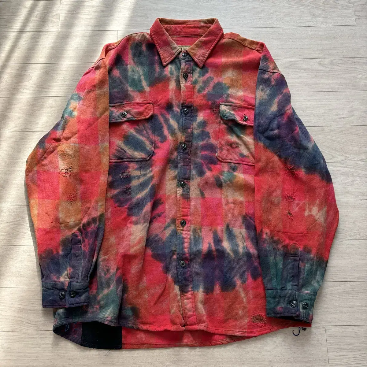 XL) madeworn 메이드원 타이다이 플란넬 셔츠