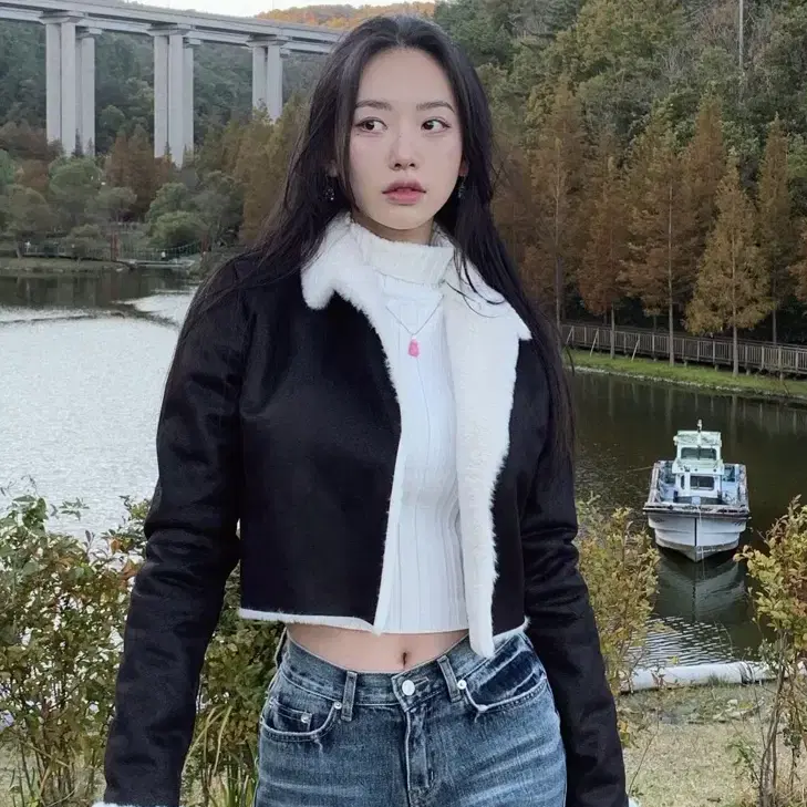 페일제이드 베이직 시어링 자켓 블랙 basic shearling jack