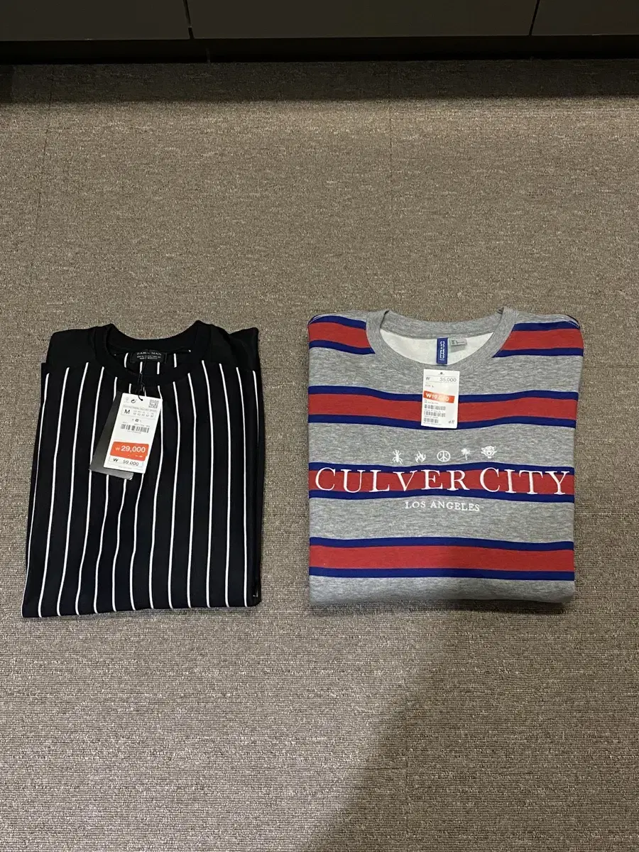 [sold in bulk] Zara, H&M / Striped T-shirt black, striped mantle black, striped mantle