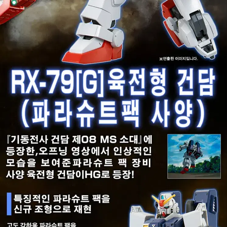 (판매완료)HG 육전형 건담 파라슈트팩 [프리미엄 반다이]