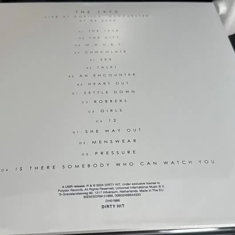 The 1975 live at gorilla lp rsd2024