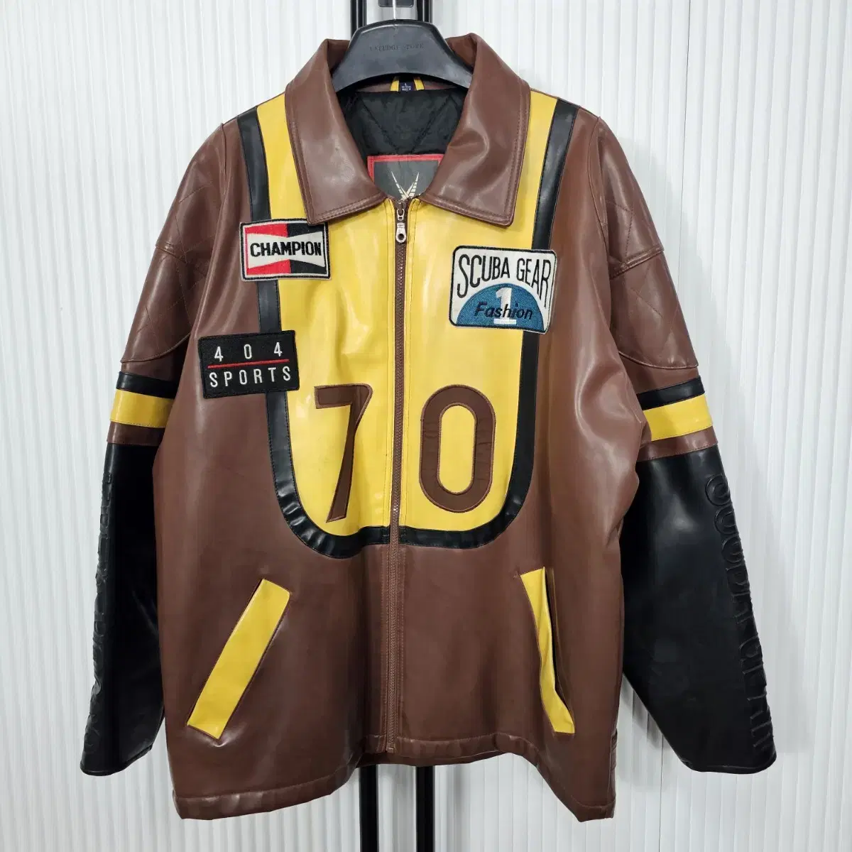 SCUBA GEAR Vintage Leather Jacket L