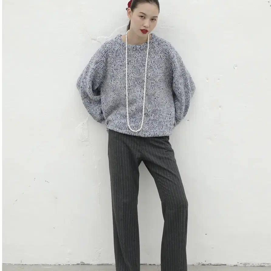 포니테일 Wool Blend Pinstripe Slacks(s사이즈)