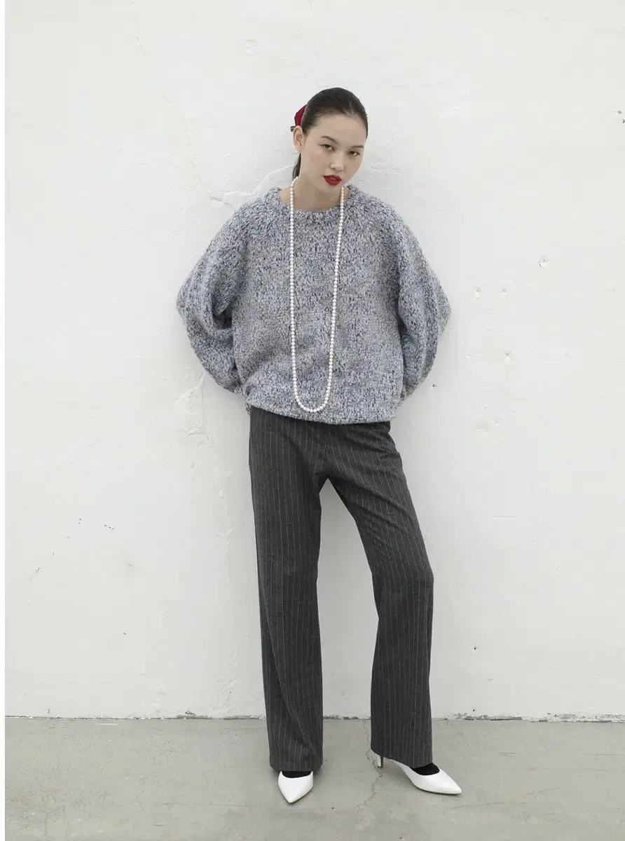 포니테일 Wool Blend Pinstripe Slacks(s사이즈)