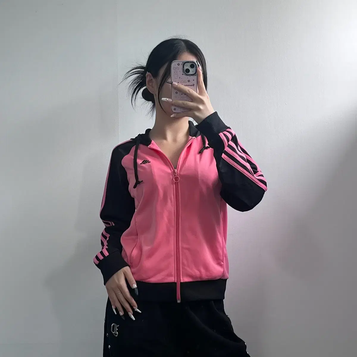 Adidas Pink Hoodie Track Top