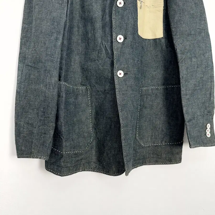 vintage contrast pocket denim blazer