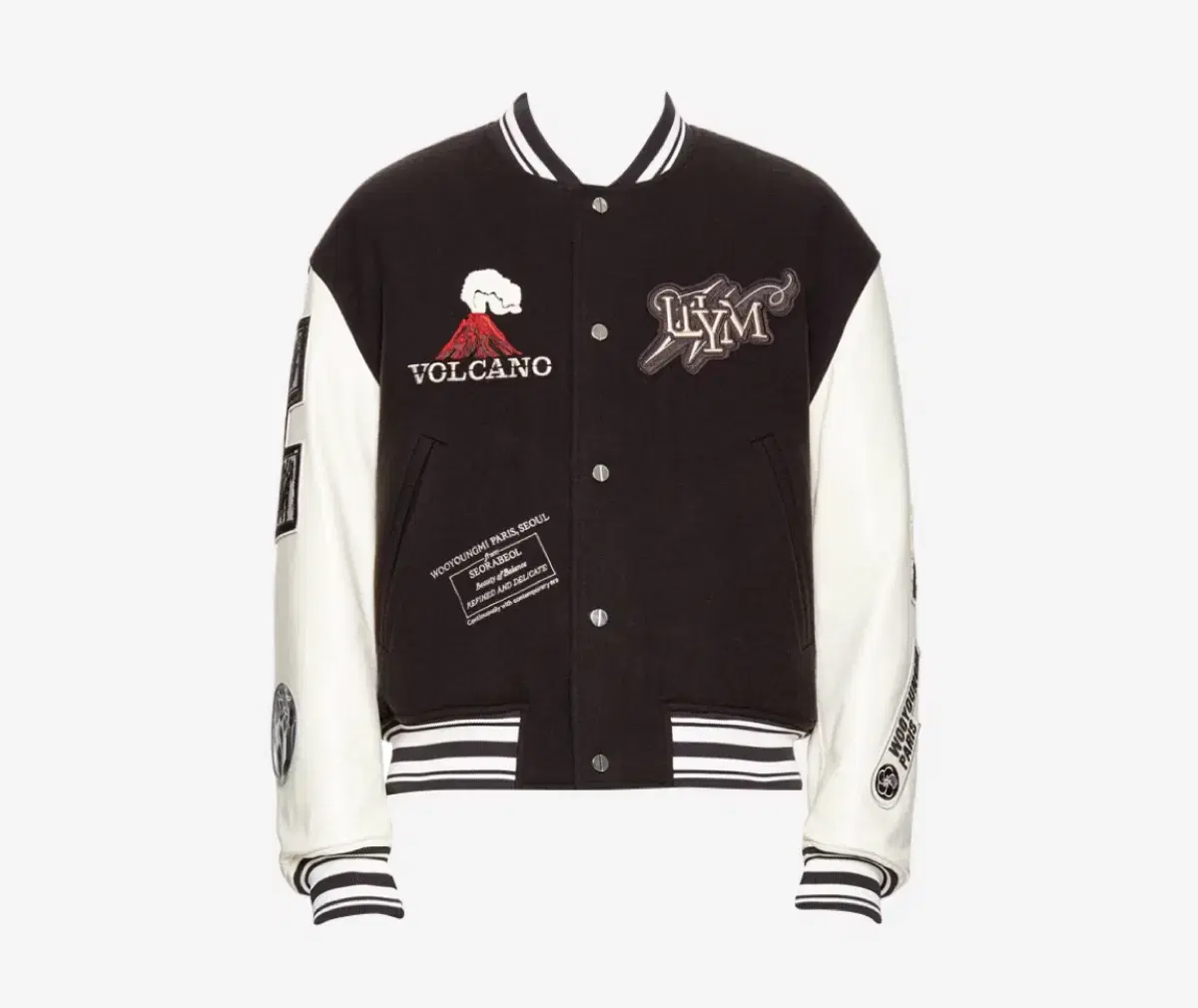 [48,50] Wooyoungmi Volcano Varsity Jacket Brown