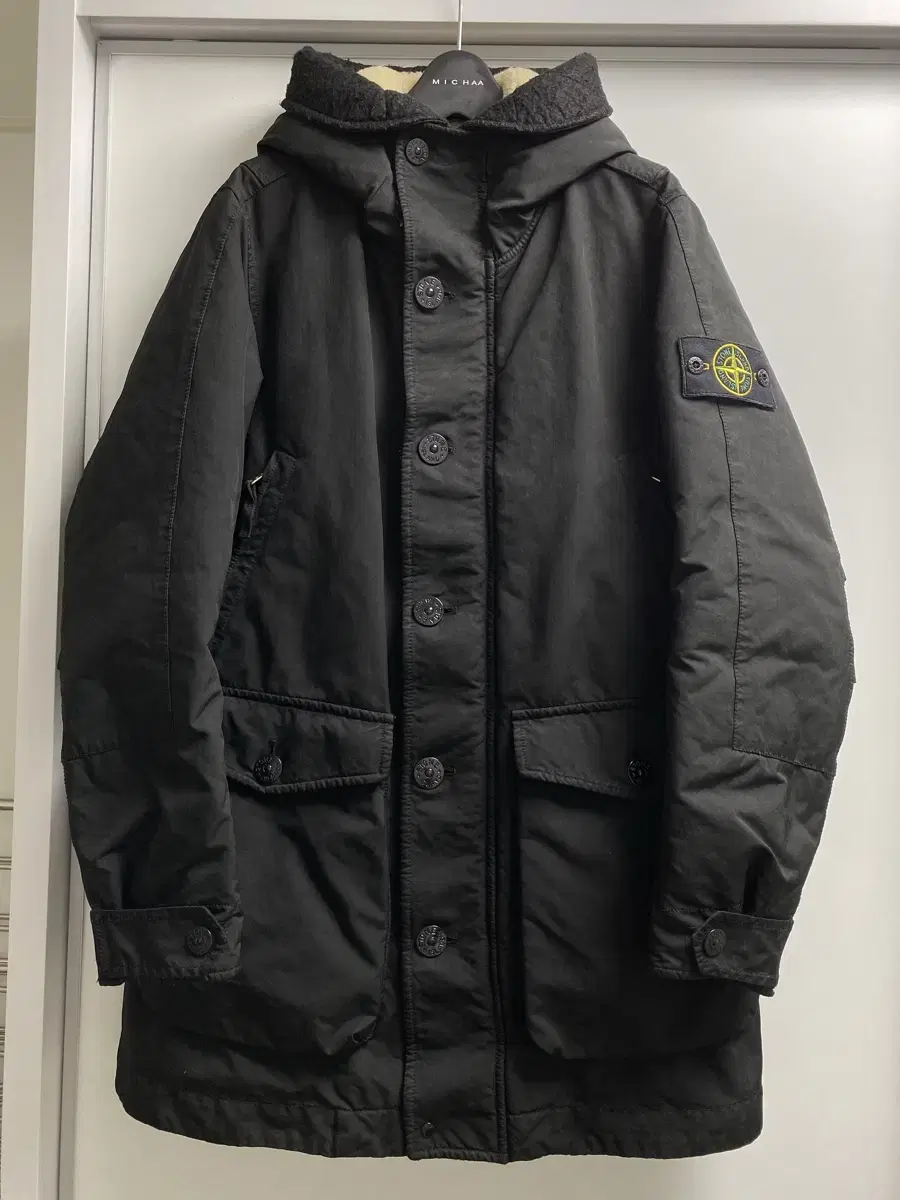 Stone Island 17FW DAVID-TC Fleece Padded Down Jacket Black S