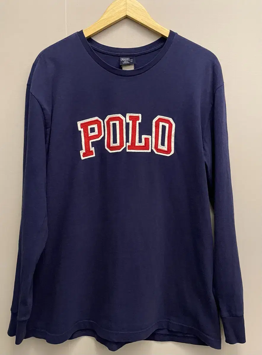 (L)90s Polo Ralph Lauren Big Logo Cotton Long Sleeve T-Shirt